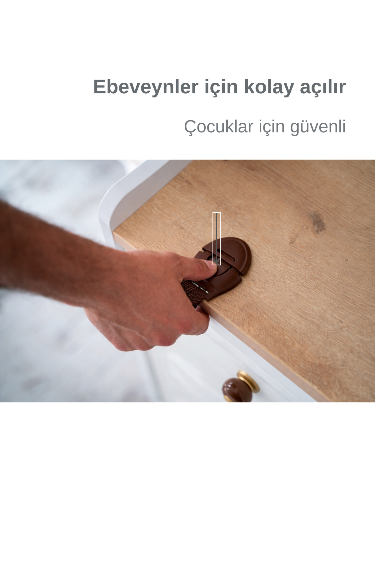 ketbox Çocuk Güvenlik Kilidi, Çift Taraflı Bantlı, Vidalama Gerektirmez, Dolap Çekmece Kilit, 10 Adet Kahve fotoğrafı 4 (önizleme)