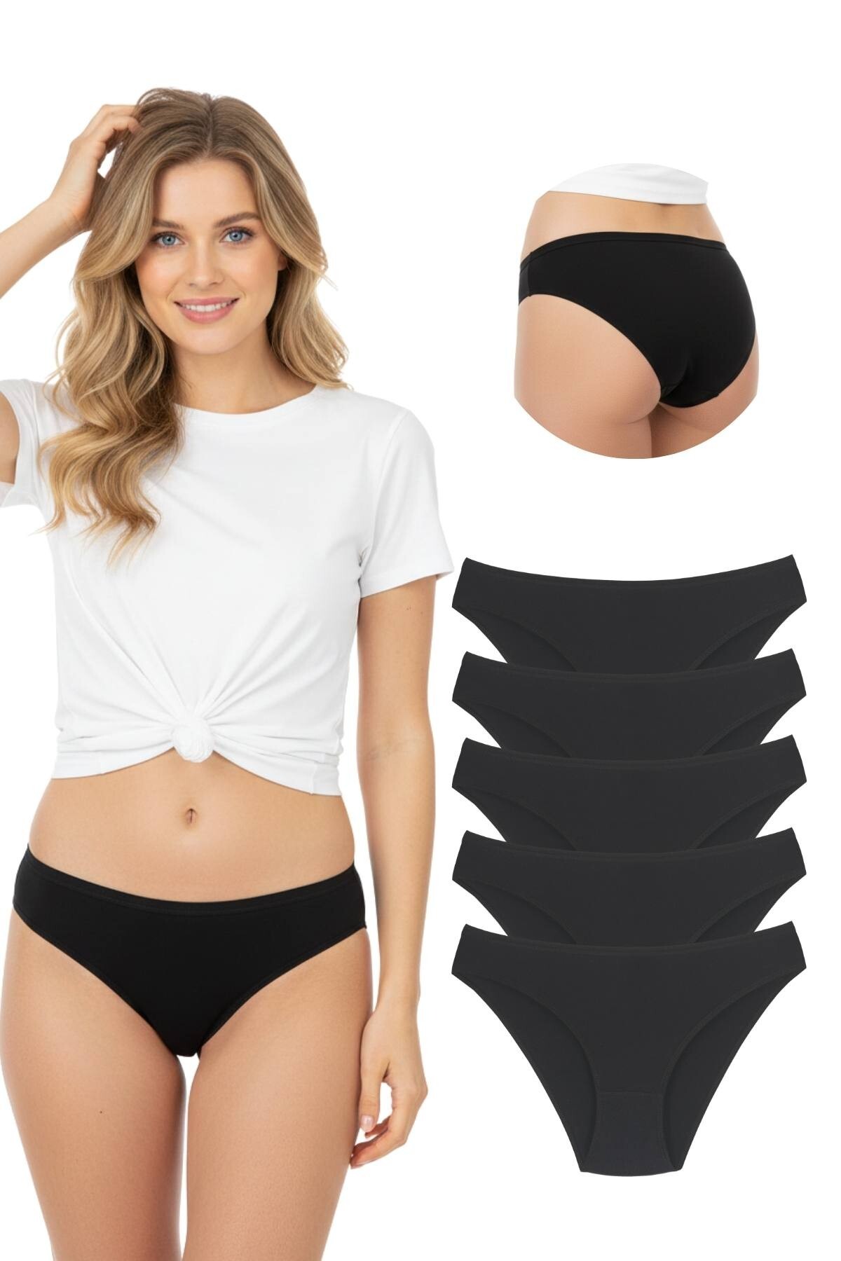 Newlilla 1001 Kadın 5'lı Günlük Slip Külot V16