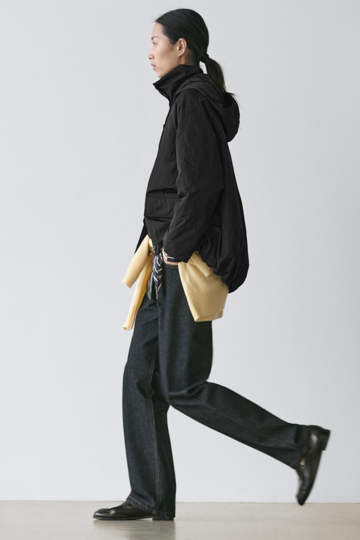 Massimo Dutti  Uzun teknik kumaş parka - Görsel 4