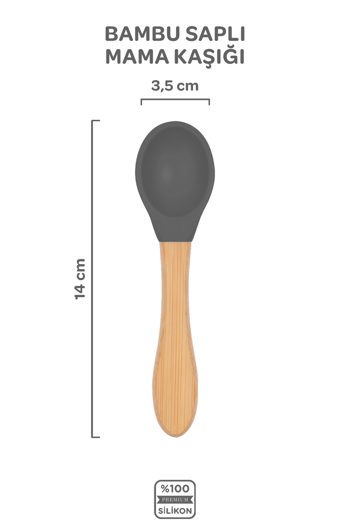 Moki Silikon Beslenme Seti 3'lü Platinium Gri / Mama Tabağı, Bambu Saplı Mama Kaşığı ve Çatalı fotoğrafı 6 (önizleme)