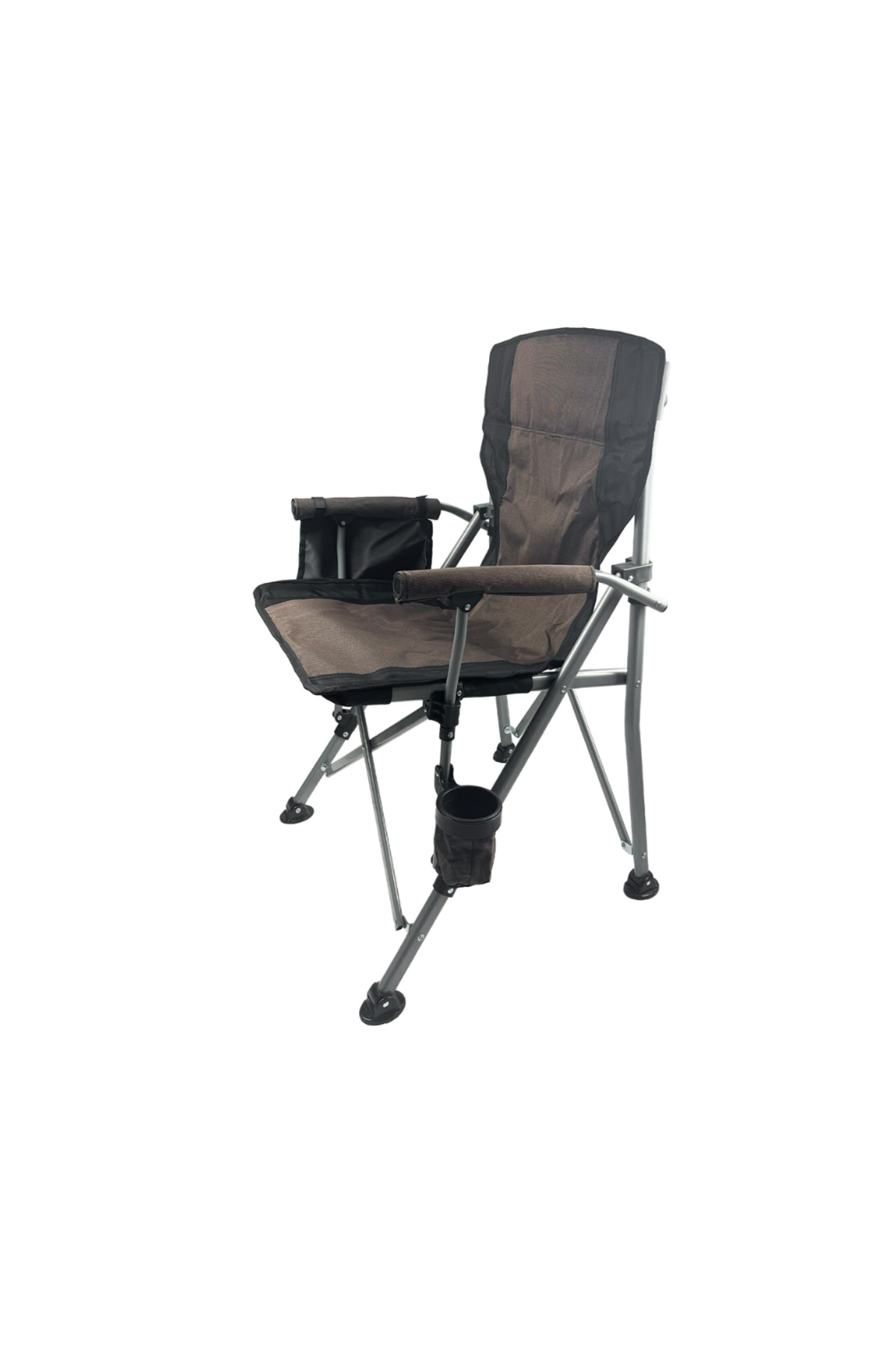 كرسي تخييم قابل للطي عالي التحمل مع مسند ظهر وجيب جانبي وحامل أكواب – عملي للرحلات والطلعات |