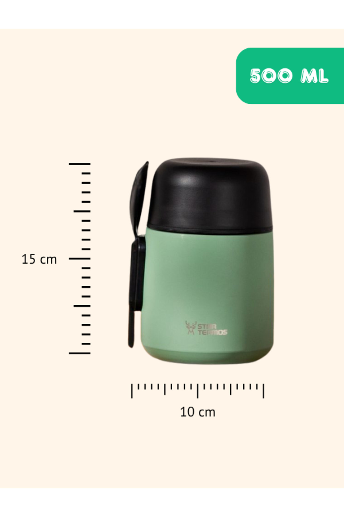Star Termos Yemek & Mama Termosu 500 ml - YEŞİL | 8 Saat Sıcak, 12 Saat Soğuk 48 Saat Buz Tutma fotoğrafı 5 (önizleme)