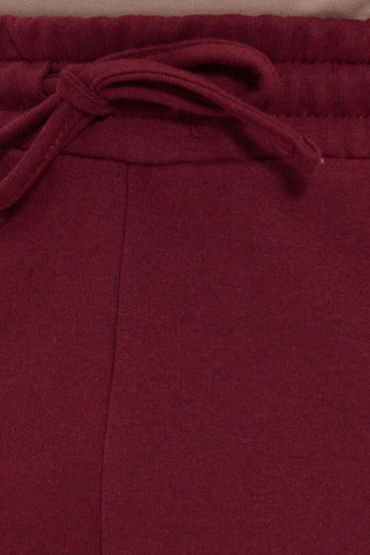 Tudors  Erkek Regular Fit Klasik Kesim Beli Bağcıklı Jogger Cepli Lastikli Paça Bordo Eşofman Altı - Görsel 5