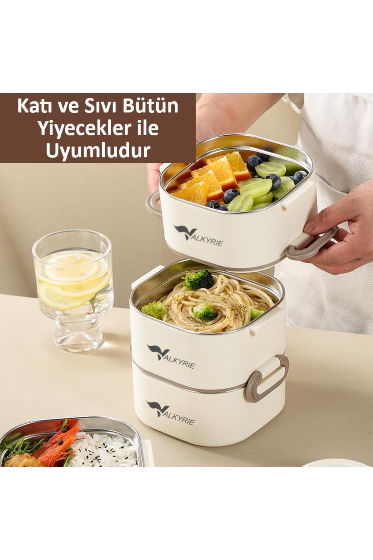 valkyrie 1950 ML 3 Katlı Paslanmaz Çelik Yemek Kabı – Termal