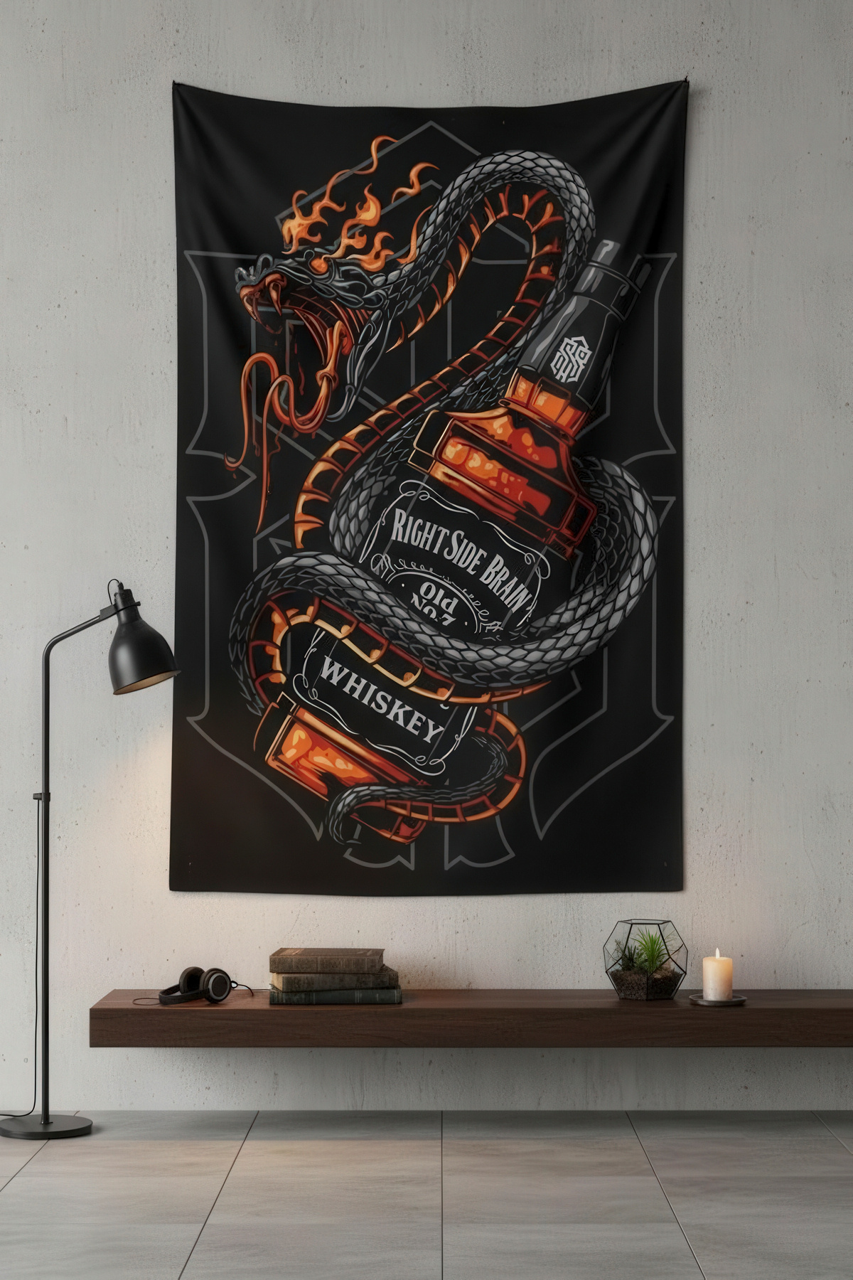 Whiskey Bottle Fabric Wall Cover Home Decoration Tapestry