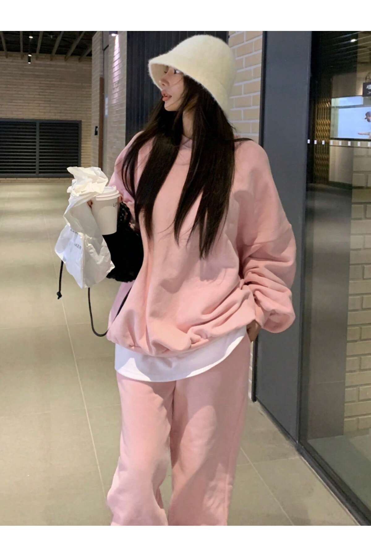 EYAX MODA DÜZ BİSİKLET YAKA KADIN SWEATSHIRT görsel 4
