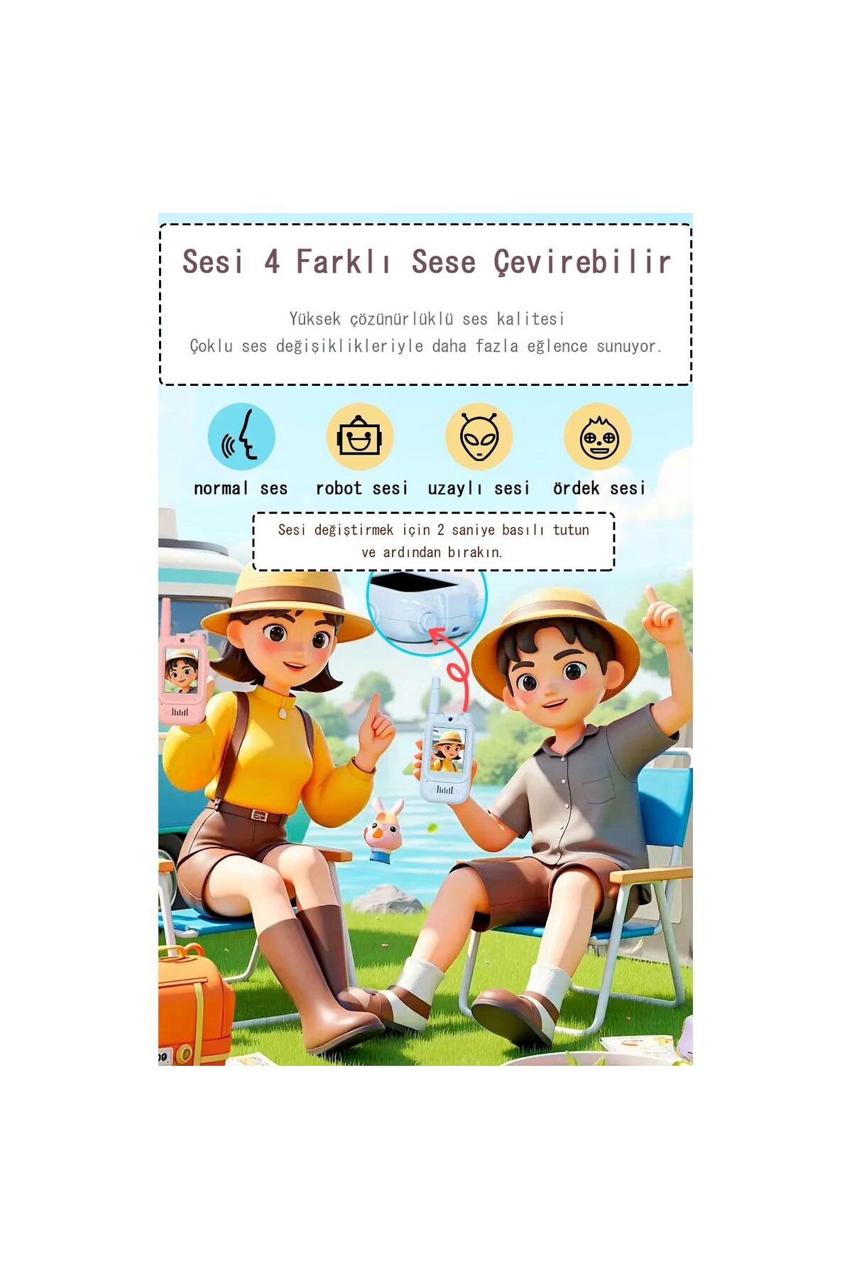 Apera Cr32 Ebeveyn Çocuk Kamerası 2 İnç 150-500 Metre Çekim Şarjlı Telsiz Düşmeye Dayanıklı fotoğrafı 3 (önizleme)