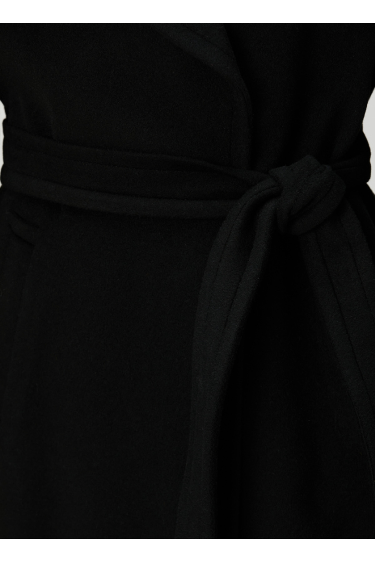 Meşe Moda  Kuşak Detaylı Yün Palto - Görsel 3