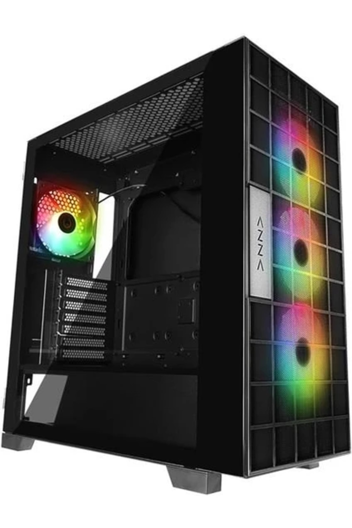 Nil AVM RAMPAGE AZZA V2 TEMPERLİ CAM Siyah ARGB FAN+TYPE-C ATX MİD-T GAMING KASA