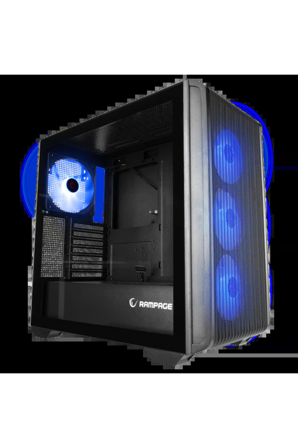 Nil AVM RAMPAGE CRAFT TEMPERLİ CAM+MESH Siyah ARGB FAN+TYPE-C ATX MİD-T GAMING KASA
