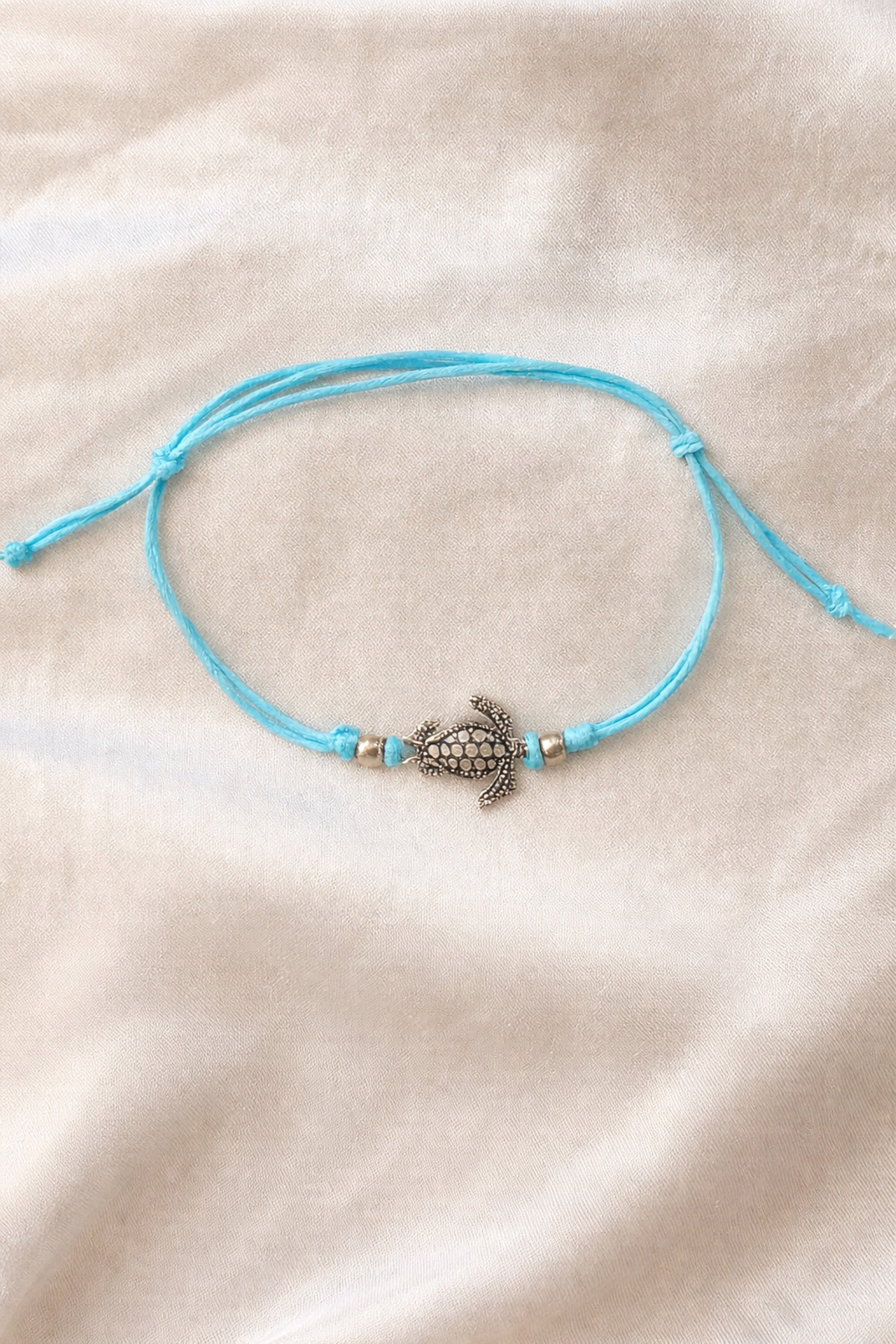 Store Mavi kaplumbağa ip halhal