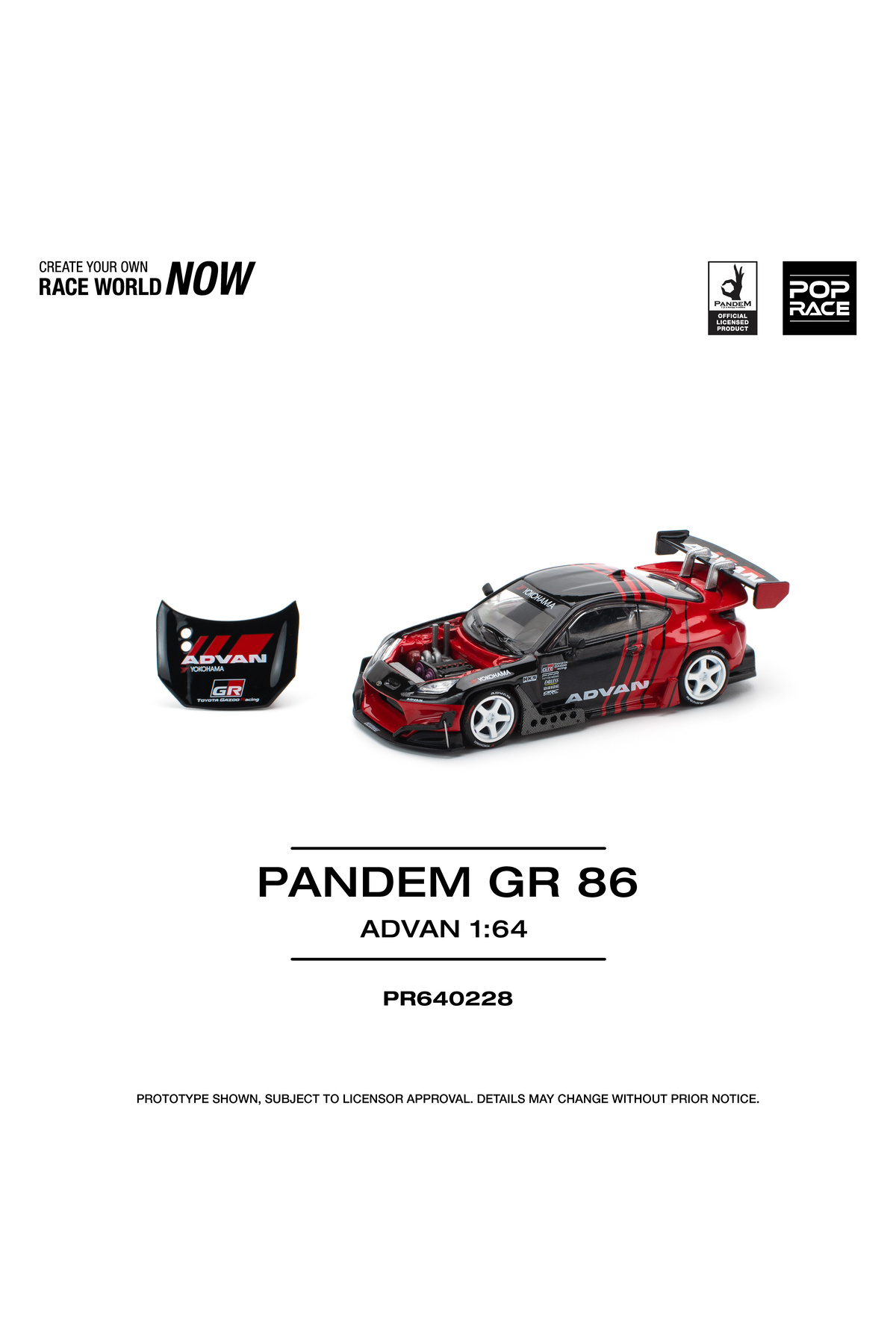 pop race 1 :64 Pandem GR86 Advan Diecast Model Araba PR640228