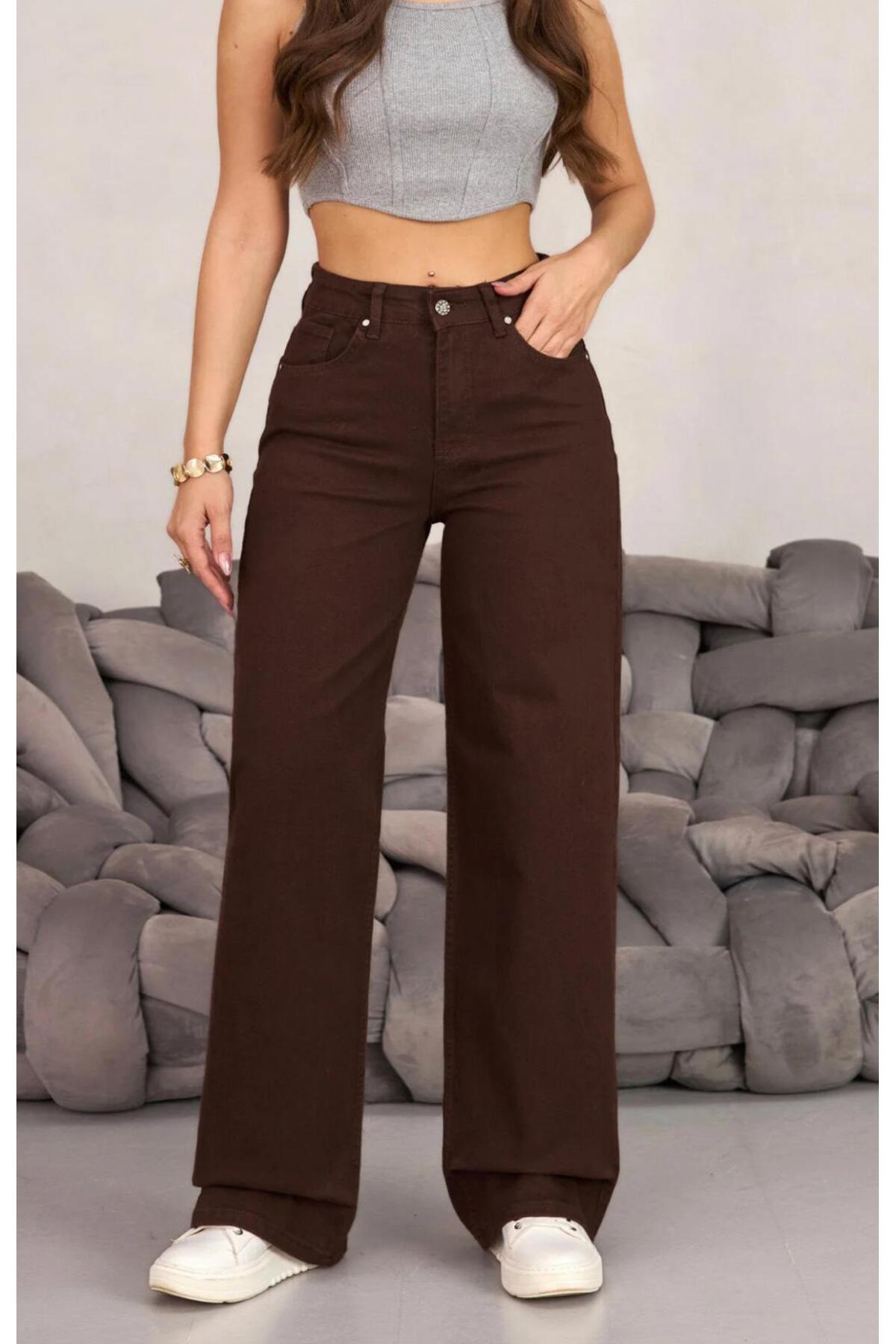 Fro line  KADIN KAHVE PALAZZO PANTOLON