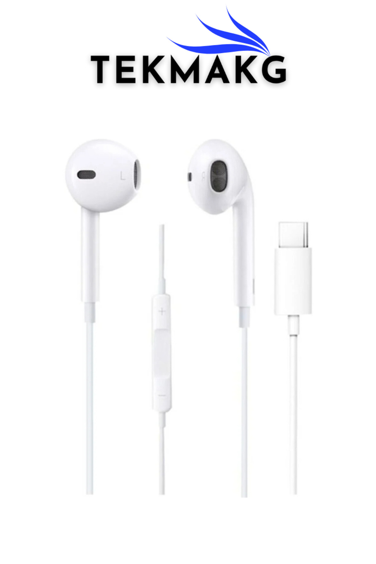New Generation 15 16 Series and Tablet Compatible USB-C Type C In-Ear Earphone with Microphone White