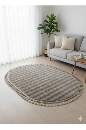 LİNOS HOME Velvet Serisi Vizon Saçaklı Bubble Yolluk Özel Puffy Peluş Halı Yı...