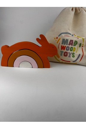 Madwoodtoys Doğal Ahşap Tavşan Montessori Oyuncak