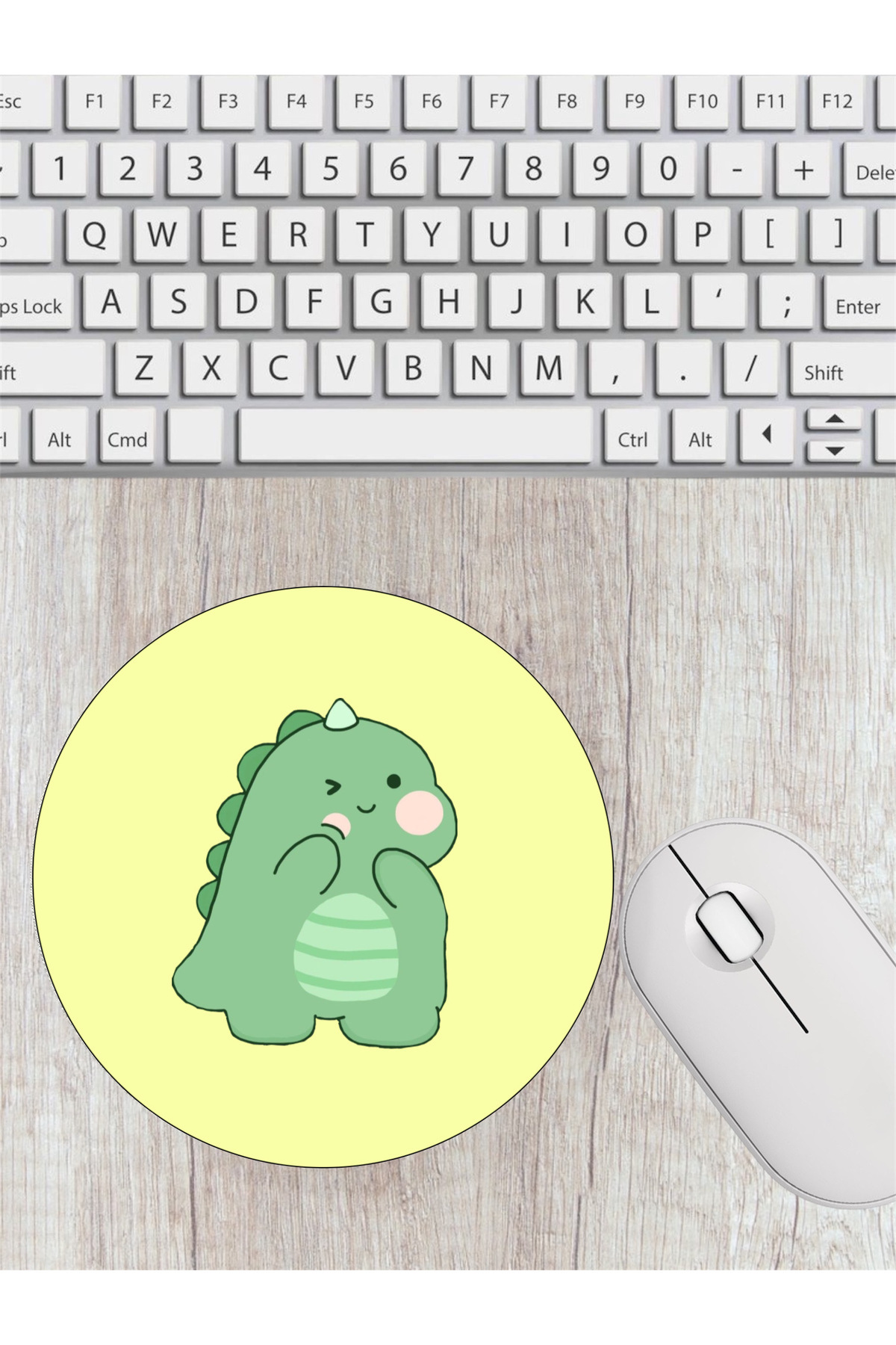 FALAVİ  Dinozor Baskılı Sarı Yuvarlak Mousepad