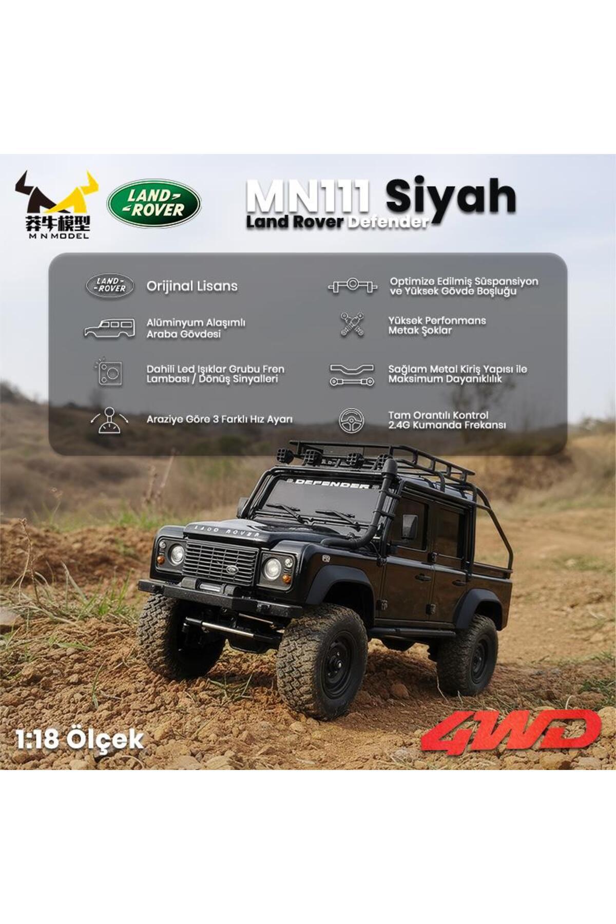 MN Model MN111 1/18 Land Rover Defender 110 4WD RC Model Rock