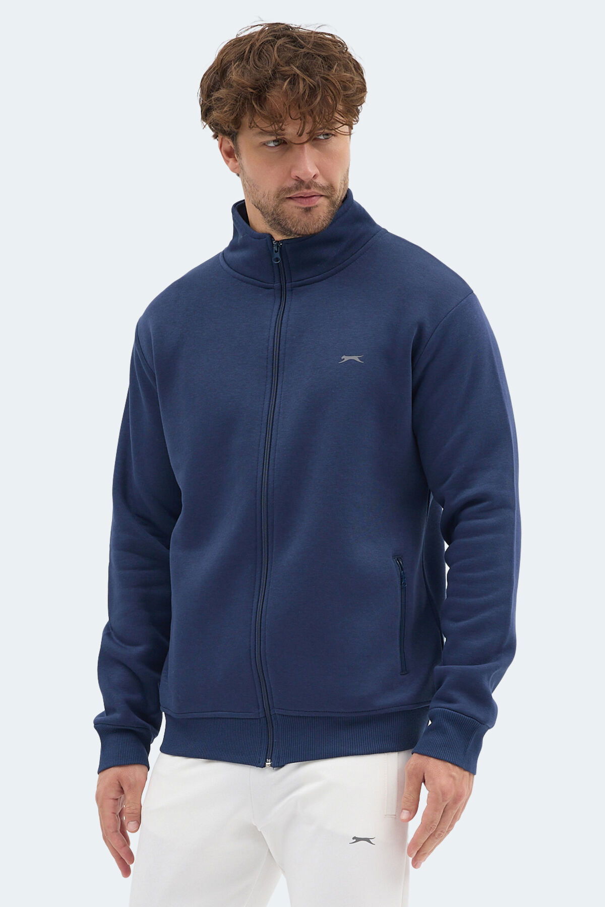 سویشرت جیب‌دار خاکی یقه ایستاده مردانه MENDOZA I اسلازنگر سویشرت Slazenger