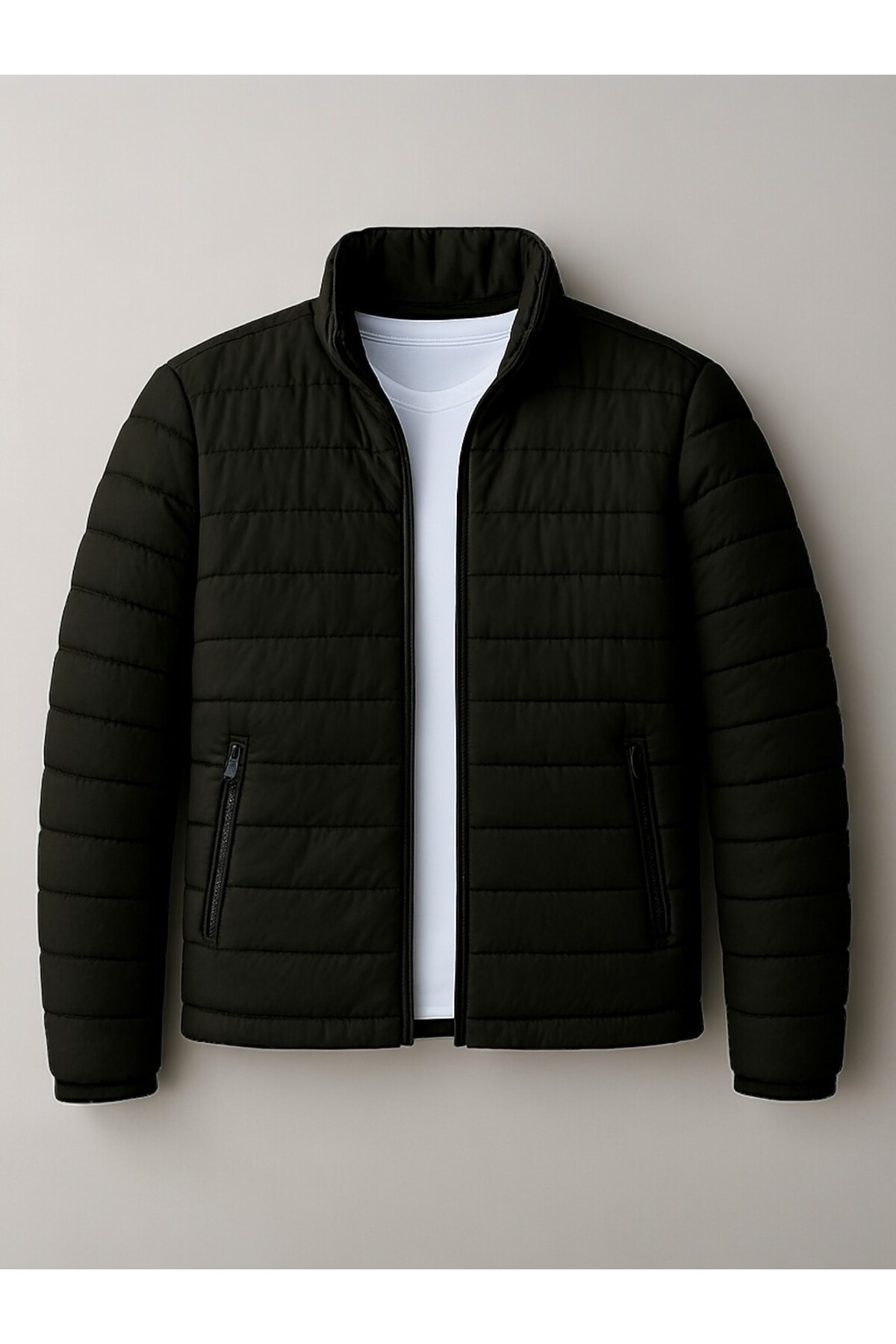 legends butik  5’li Erkek Kışlık Kombin Paketi – 2 Adet Şişme Mont + 3 Adet Fitilli Bisiklet Yaka Kalın Triko Kazak - Görsel 2