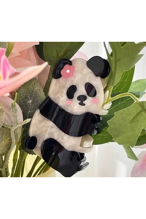 manoya Sevimli Panda Figürlü Akrilik Mandallı Saç Tokası - Yılbaşı Hediyesi |...