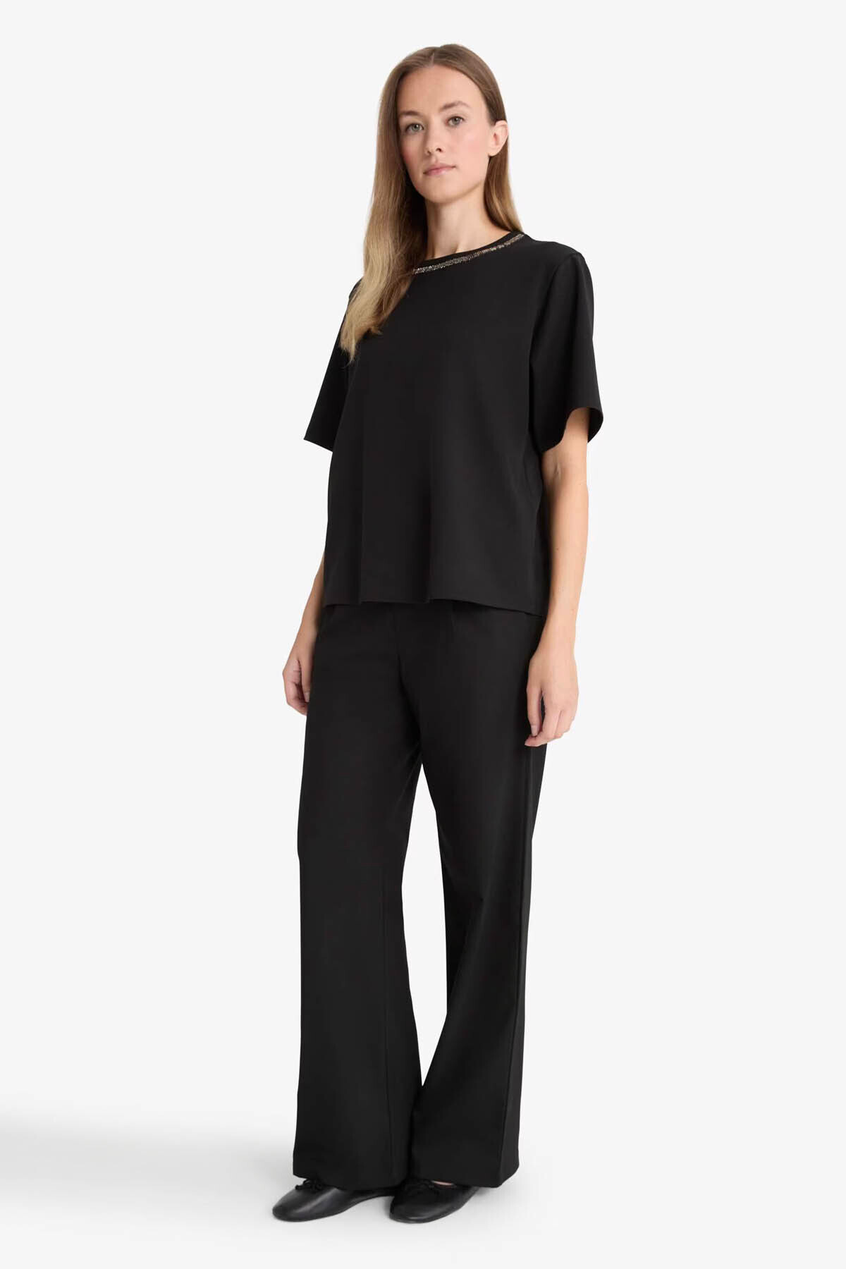 DeFacto Straıght Fit Geniş Paça Pantolon F5413AX25AU görsel 2