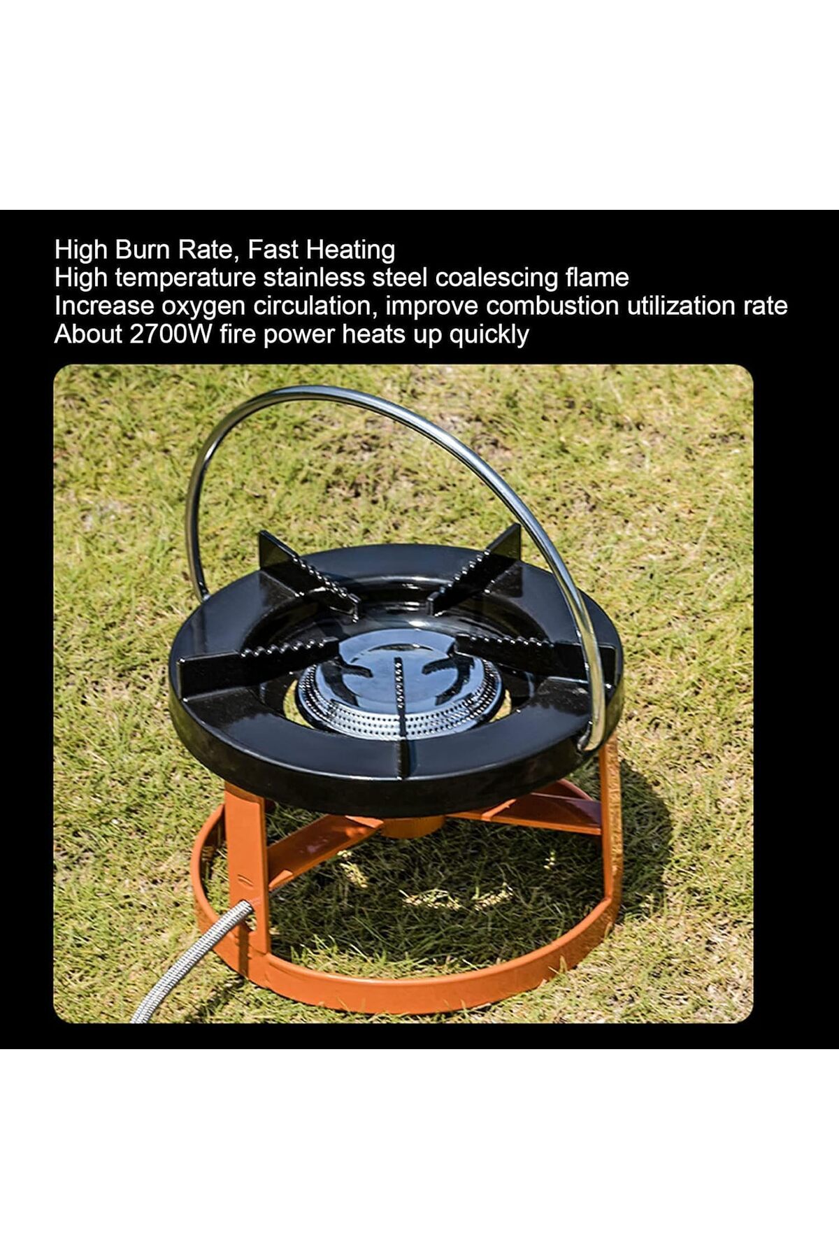 موقد غاز تخييم قوي بلهب اندماج – تسخين سريع وتصميم آمن للرحلات