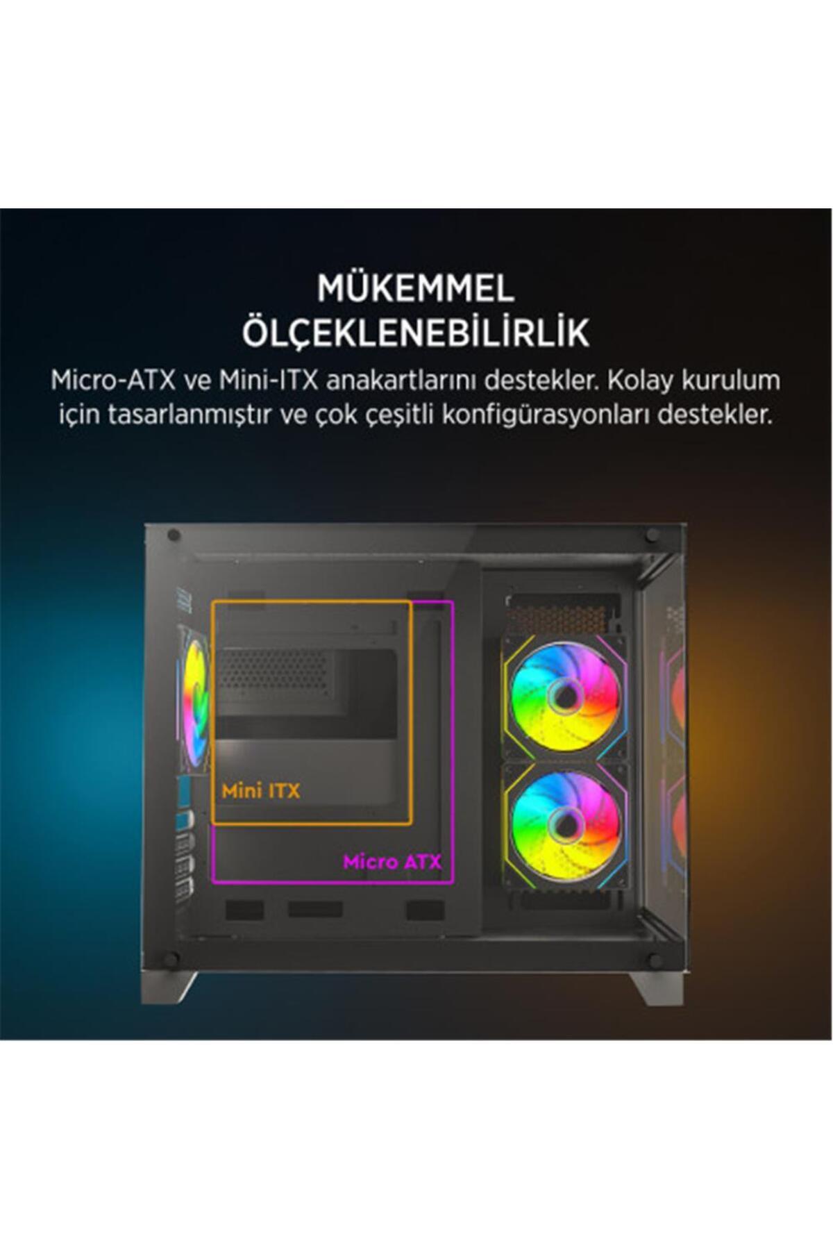 James Donkey Stark S700 650W Siyah Gaming Boş Bilgisayar Kasası