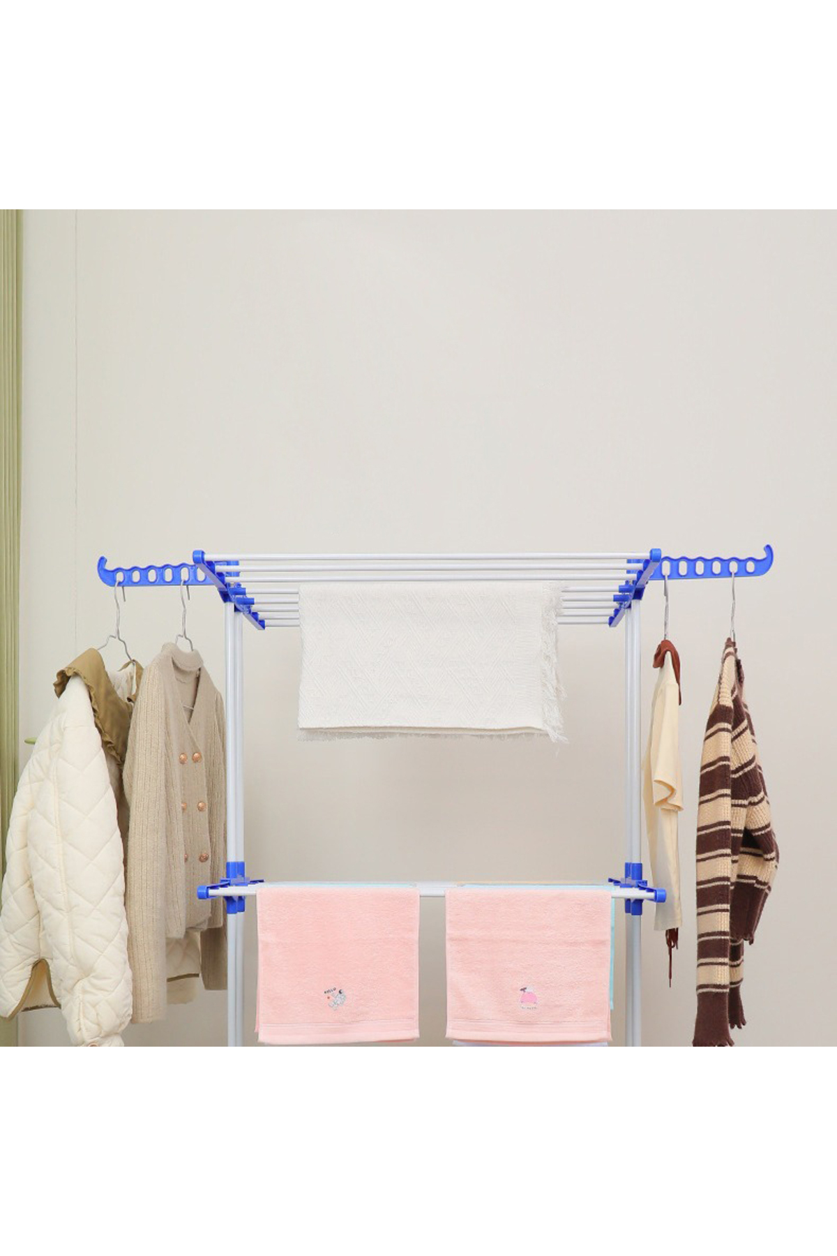 رف تجفيف ملابس معدني قابل للطي 00081