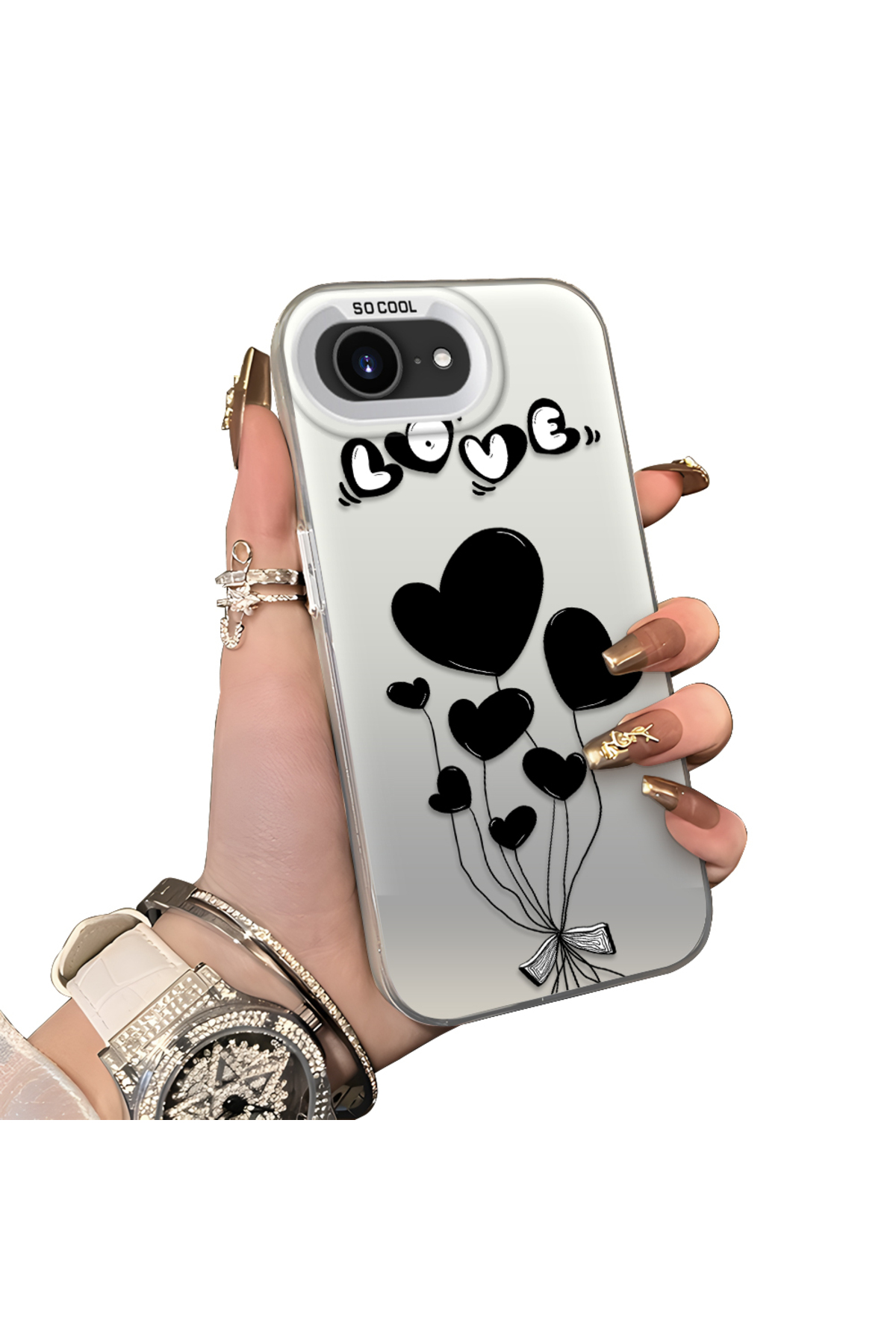 hard Acrylic Back Silicone Edge Lens Protection Case Compatible with iPhone 16e/17e