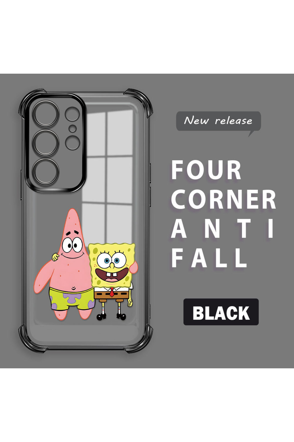 Samsung Galaxy S24 Ultra Compatible Childhood Joy Sponge Bob Transparent Silicone Protected Case