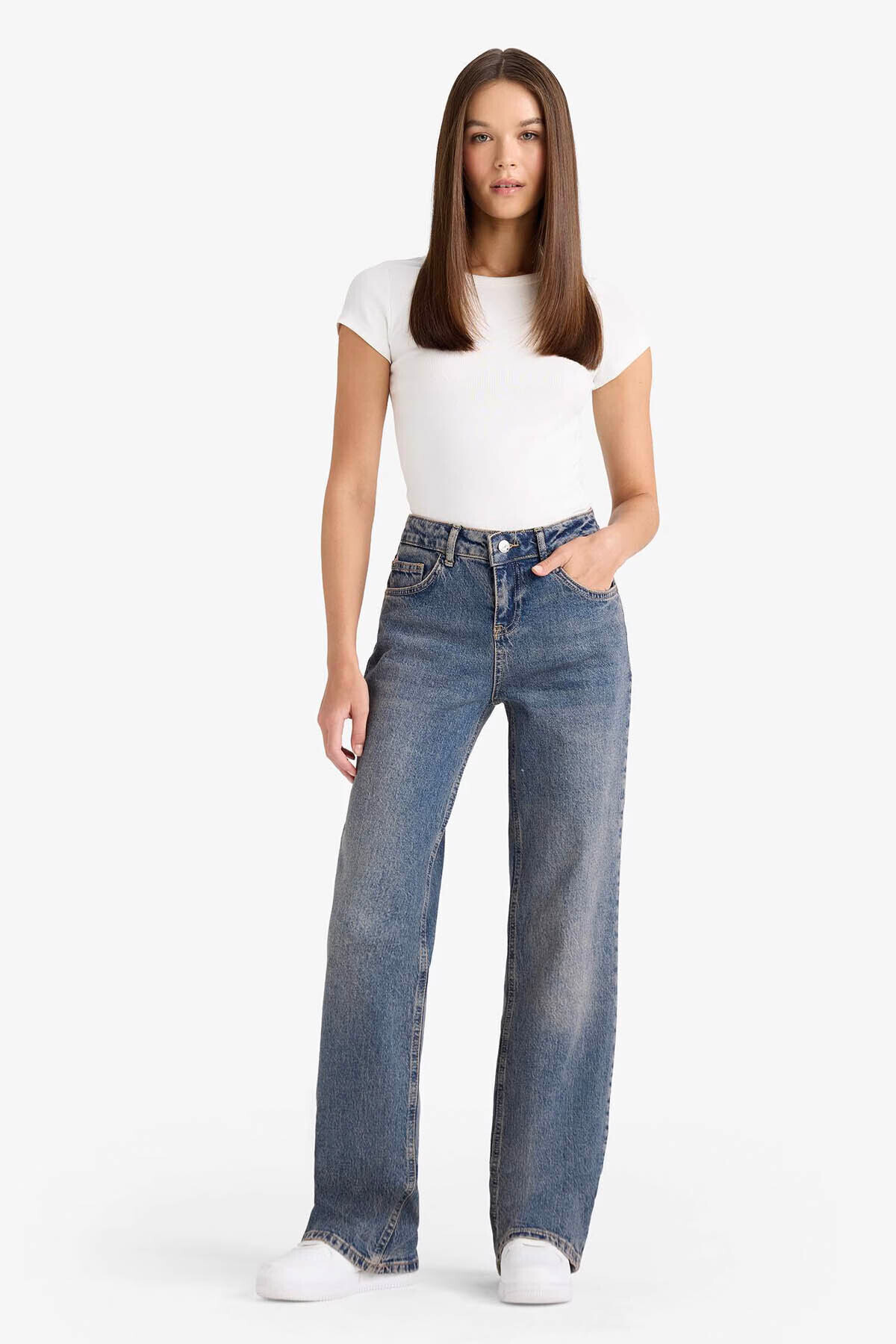 Defacto  Düşük Bel Mavi Kadın Pantolon G1407AX/NM34 - Görsel 2