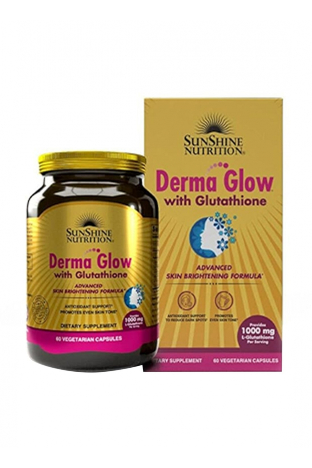derma glow with glutathione sunshine Sunshine Nutrition Derma Glow, 1000 Mg Capsules, 60S
