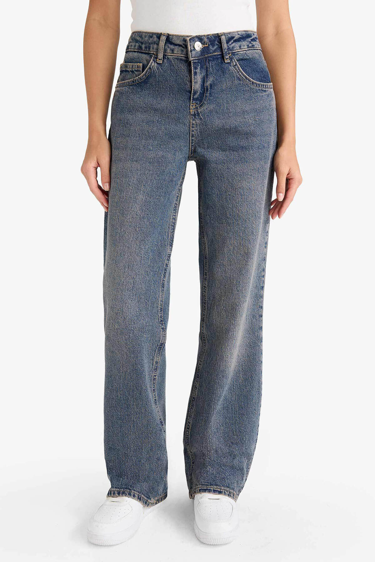 Defacto  Düşük Bel Mavi Kadın Pantolon G1407AX/NM34 - Görsel 4