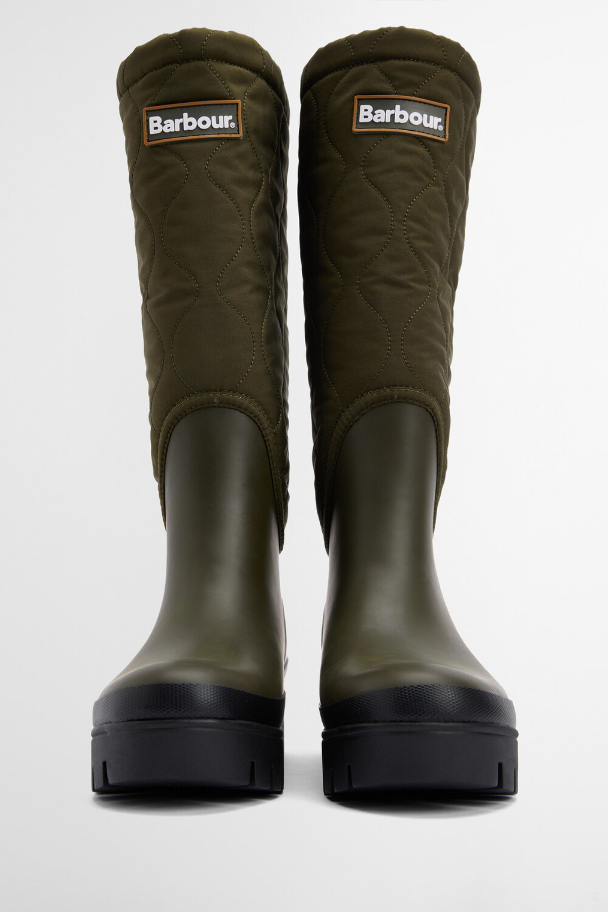 Barbour Marnie Kapitone Tall Welly Çizme OL71 Olive-Black görsel 3