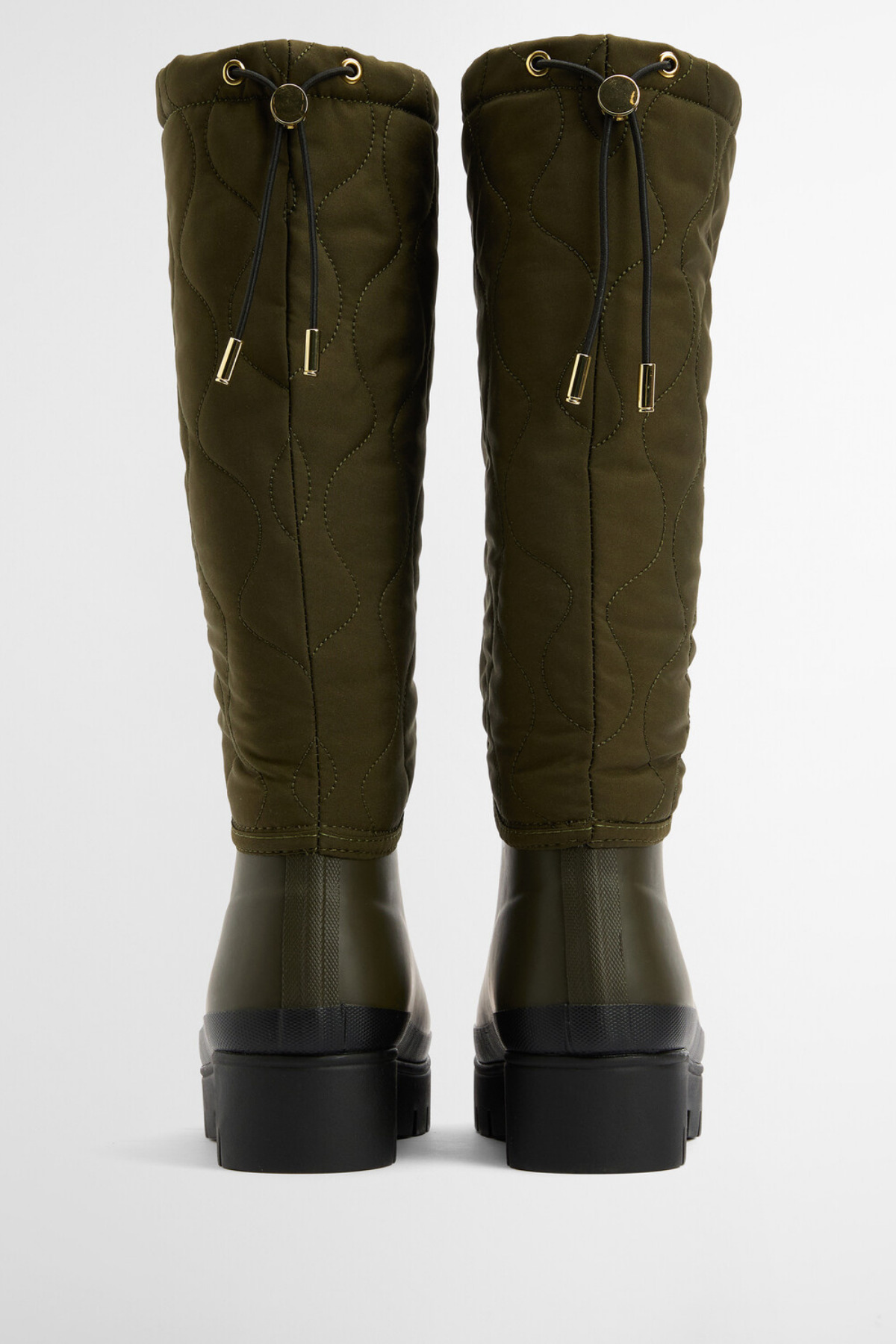 Barbour Marnie Kapitone Tall Welly Çizme OL71 Olive-Black görsel 4