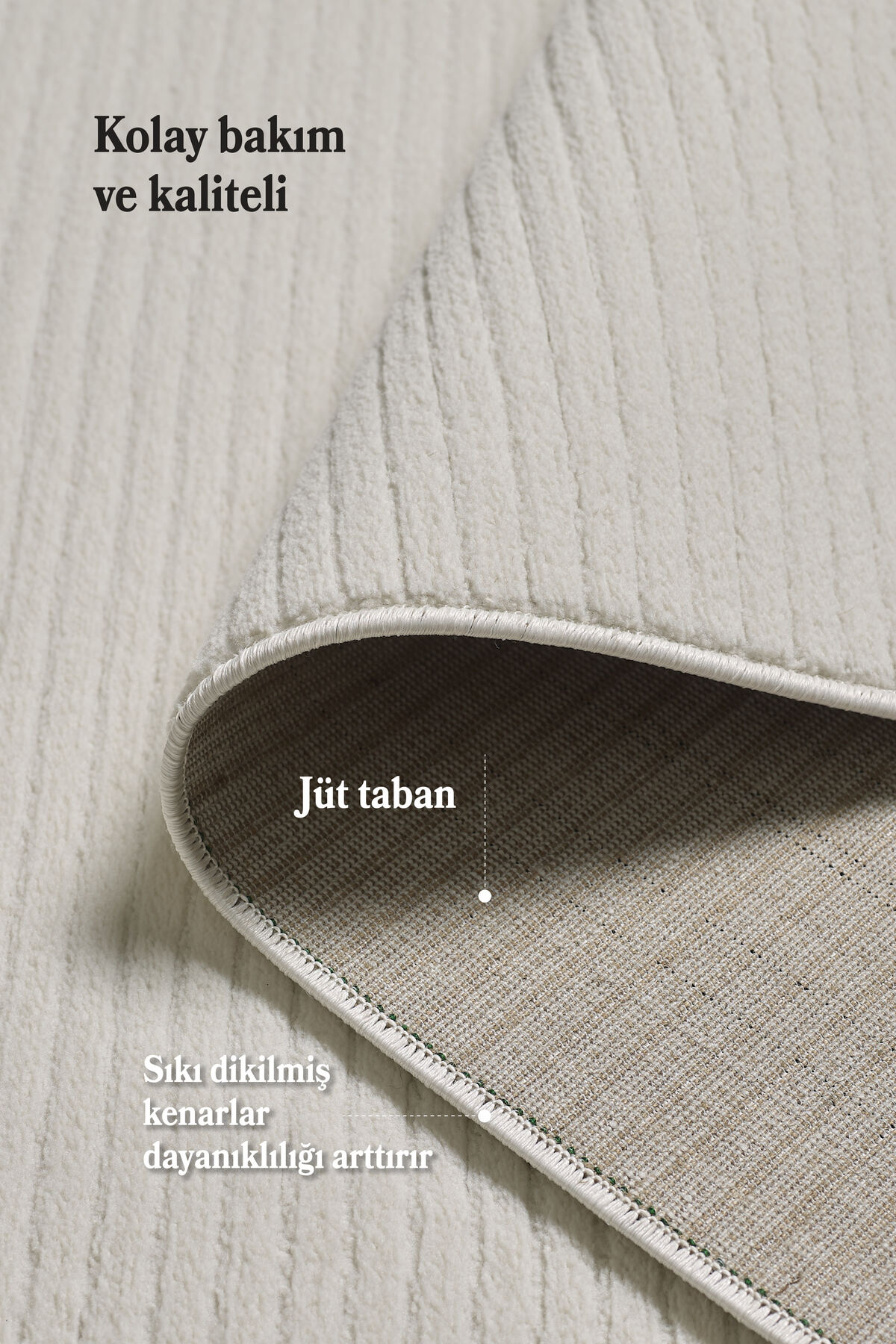 Soft Texture Antiallergic Cream Jute Sole Carpet, Rug, Runner, Living Room, Kitchen, Corridor Carpet