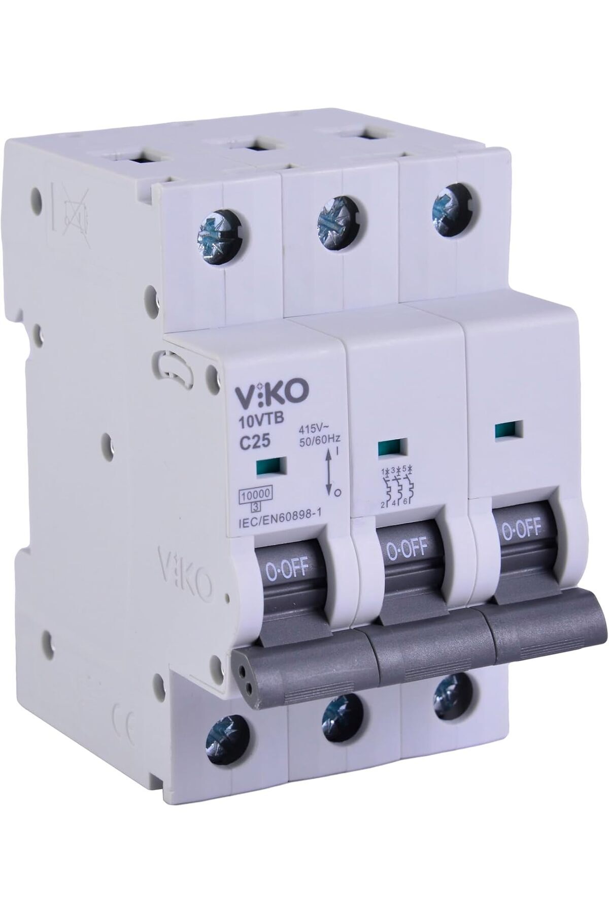 BRF NwoTeknoloji 10VTB-3C25 Otomatik Sigorta 10kA C Tipi 3 Kutup 25A 1205362