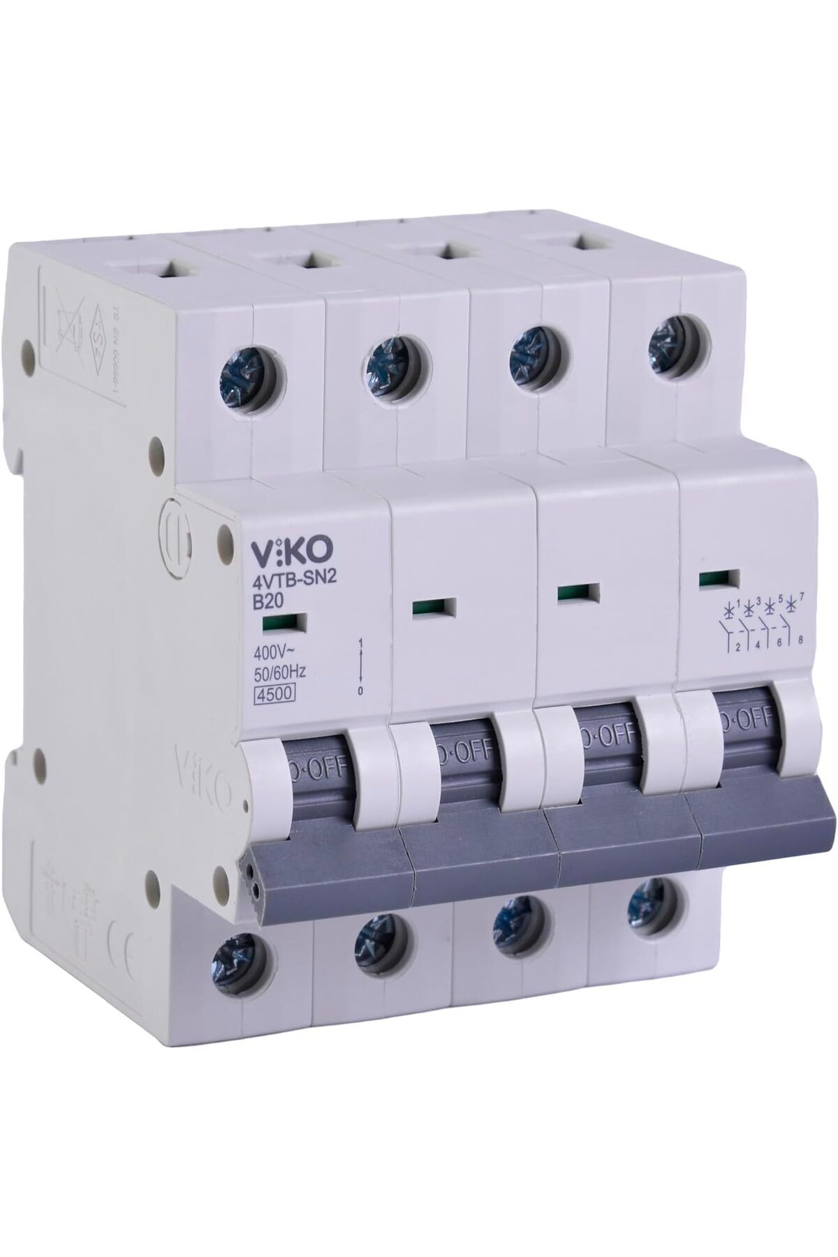 BRF NwoTeknoloji 4VTB-4B20 Otomatik Sigorta 4,5kA B Tipi 4 Kutup 20A 1205362