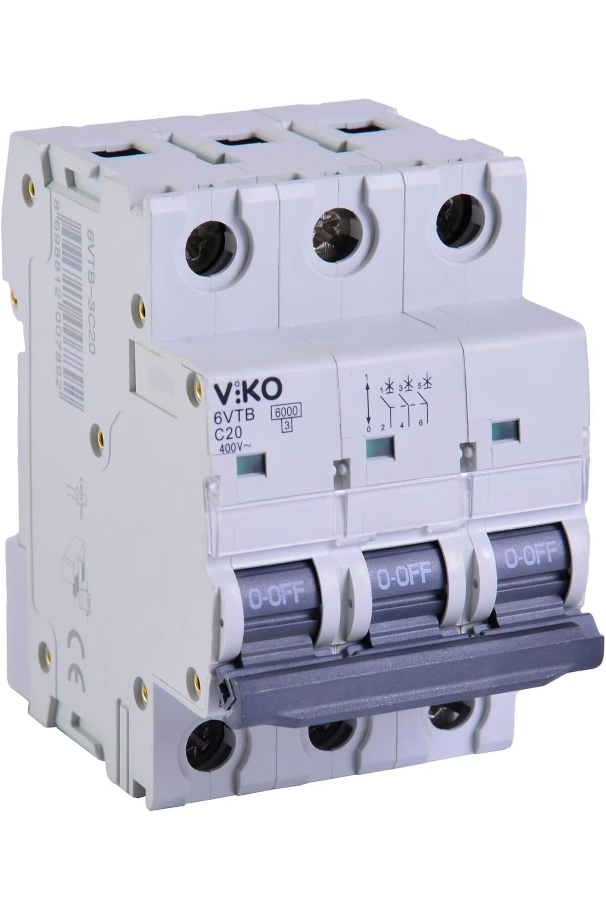 BRF 33DTicaret 6VTB-3C20 Otomatik Sigorta 6kA C Tipi 3 Kutup 20A 1169780