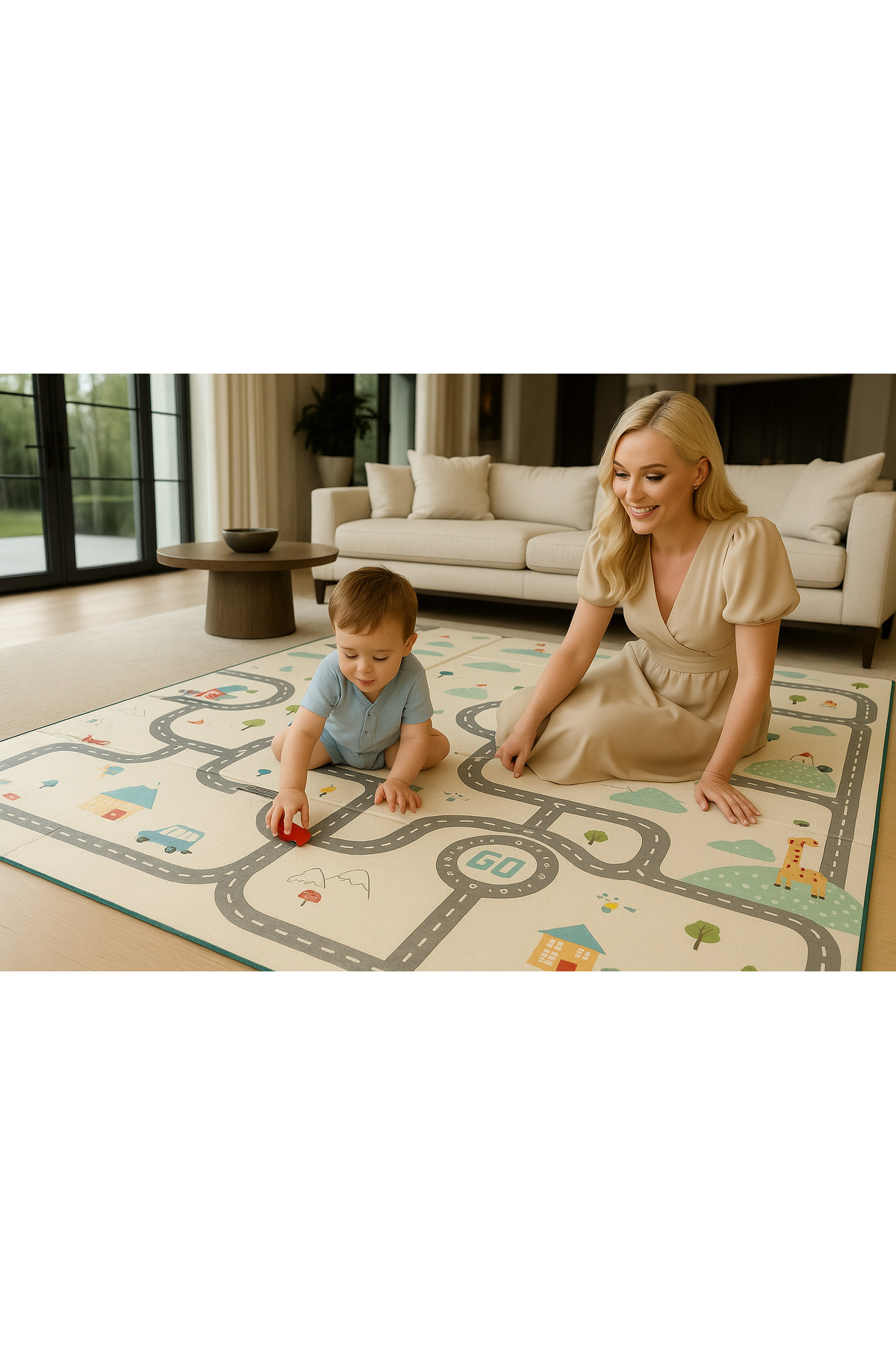 Urrenn Premium Dizayn Katlanabilir Çocuk Bebek Oyun Matı Aktivite Halısı 2026 Yeni - 200x130x1cm fotoğrafı 4 (önizleme)