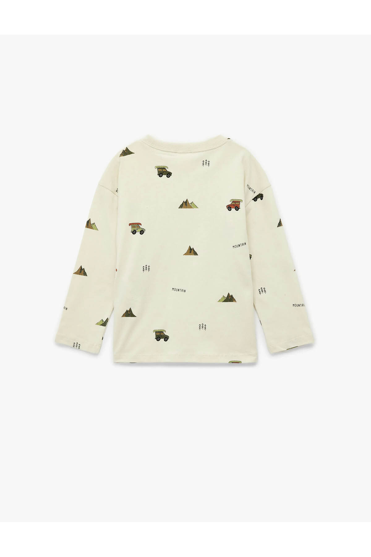 Koton Baskılı Bisiklet Yaka Pamuklu Ekru Erkek Bebek Sweatshirt 6WMB10256TK fotoğrafı 2 (önizleme)