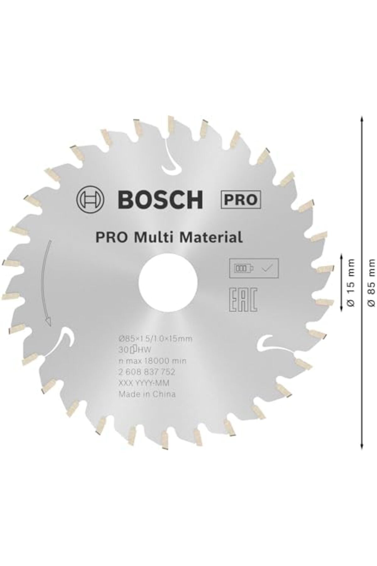 BRF Sahra79 Professional Dairesel Testere Bıçağı, Standart (85 x 15 x 1,5 mm, 30 dişli, akülü daire test