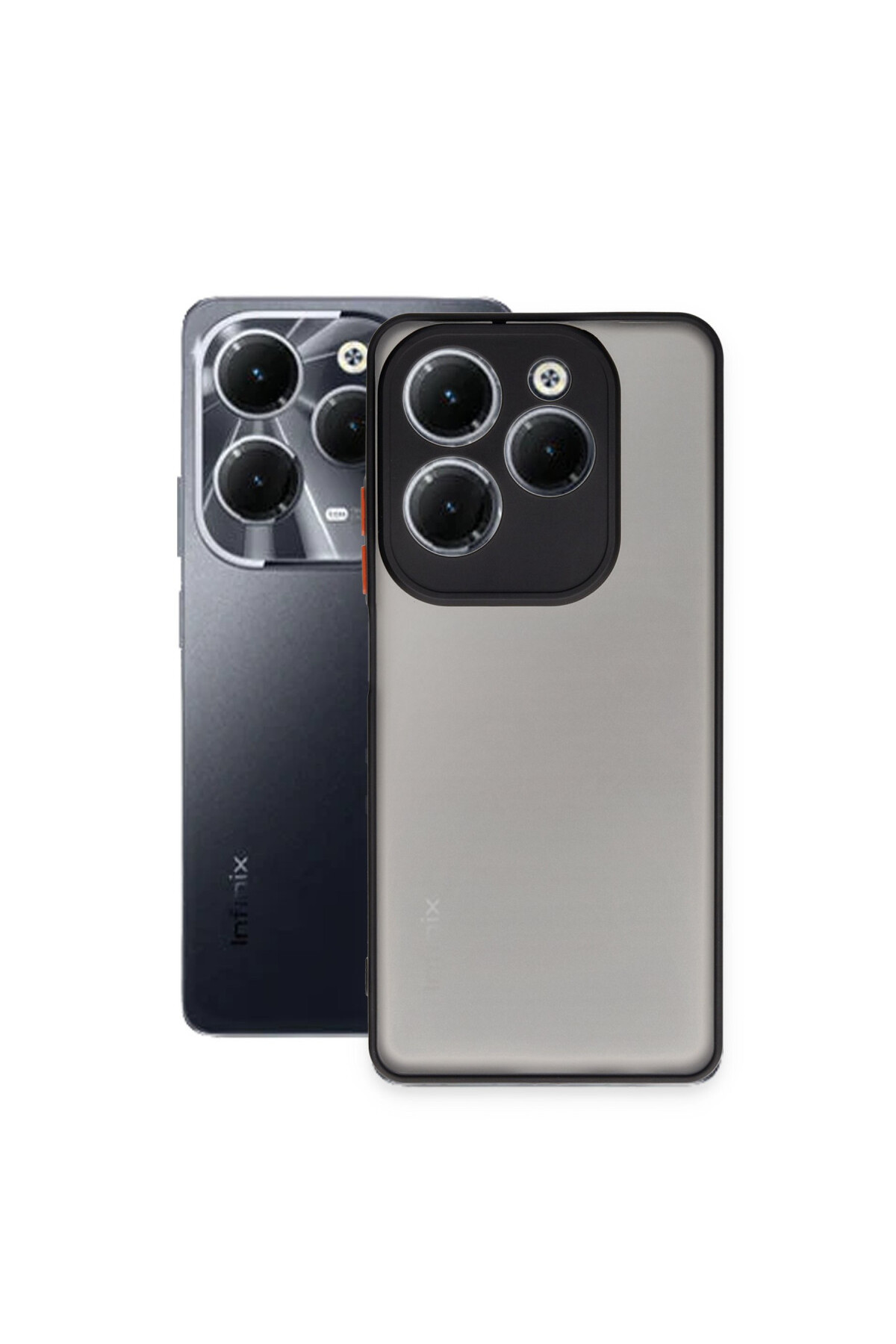 İnfinix Hot 40 Pro İçin Uyumlu Buzlu Tasarım Renkli Tuş Mat Tasarım Sararmaz Kılıf