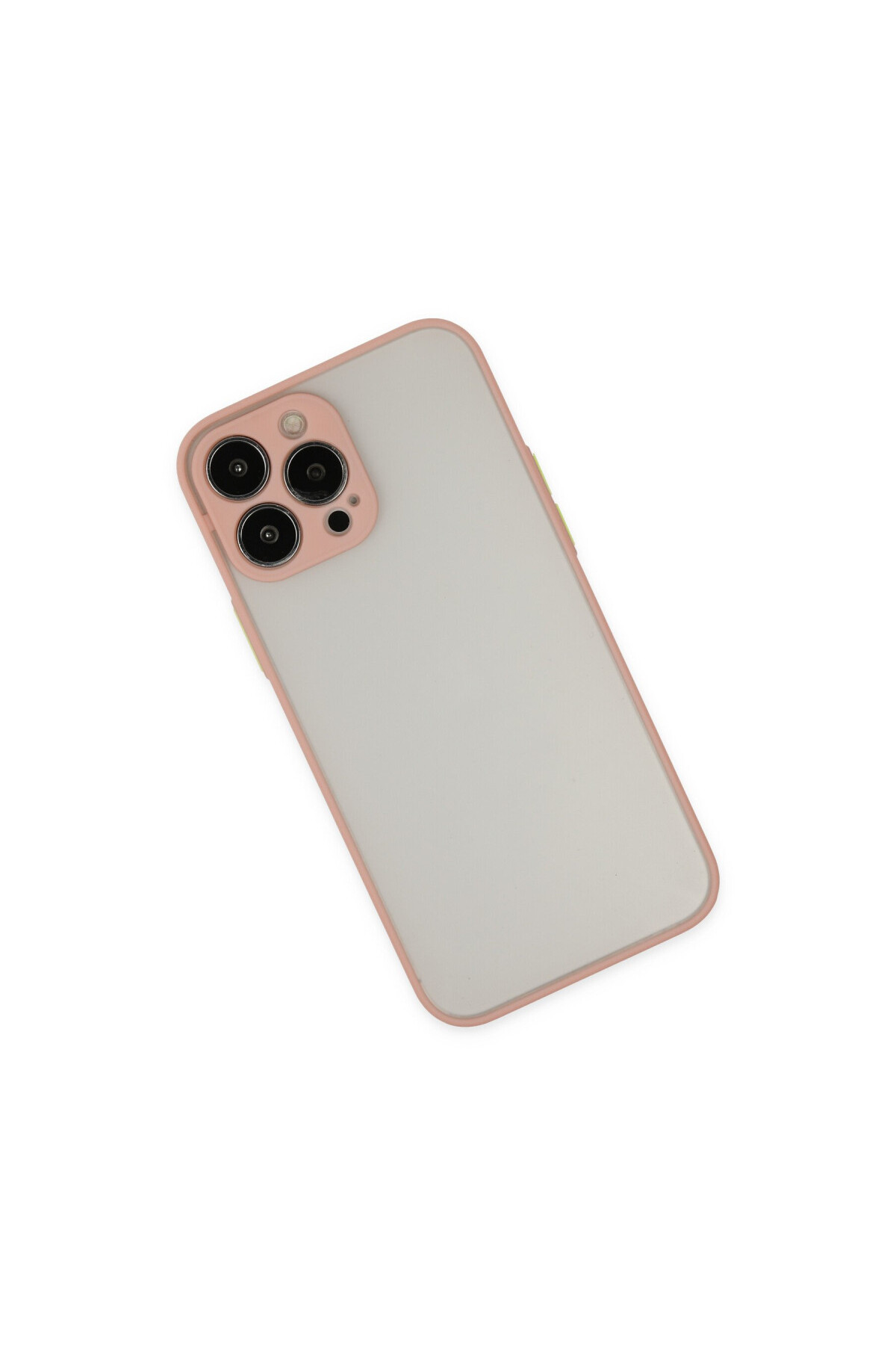 iPhone 15 Pro Max İçin Uyumlu Buzlu Tasarım Renkli Tuş Mat Tasarım Sararmaz Kılıf
