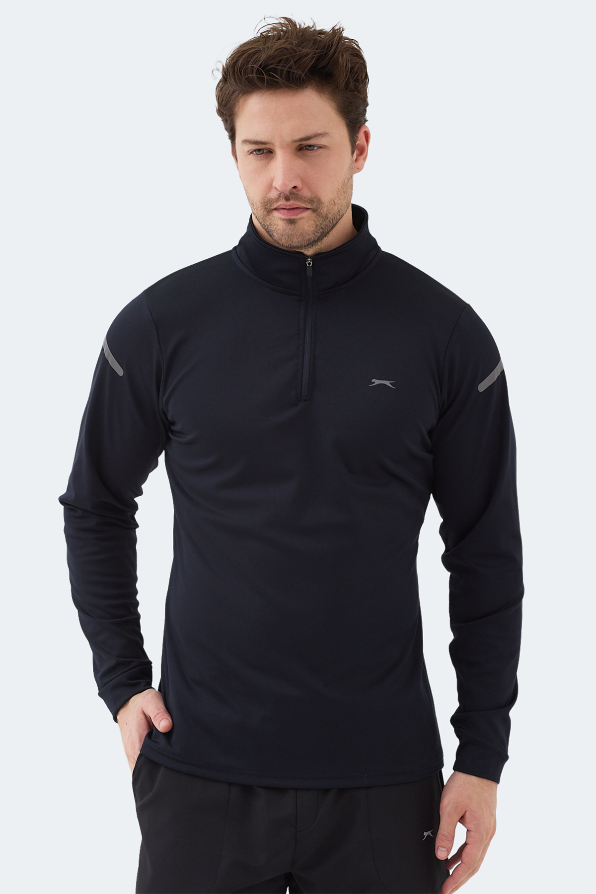 Slazenger INTIMATE I Erkek Dik Yaka Fermuarlı Lacivert Sweatshırt görsel 5