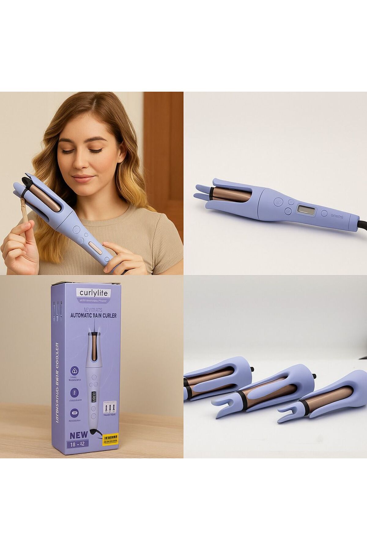 Curly Life Curlylife Otomatik Döner Başlıklı Saç Bigudisi Saç Maşası -3 Başlıklı-19-25-32 mm