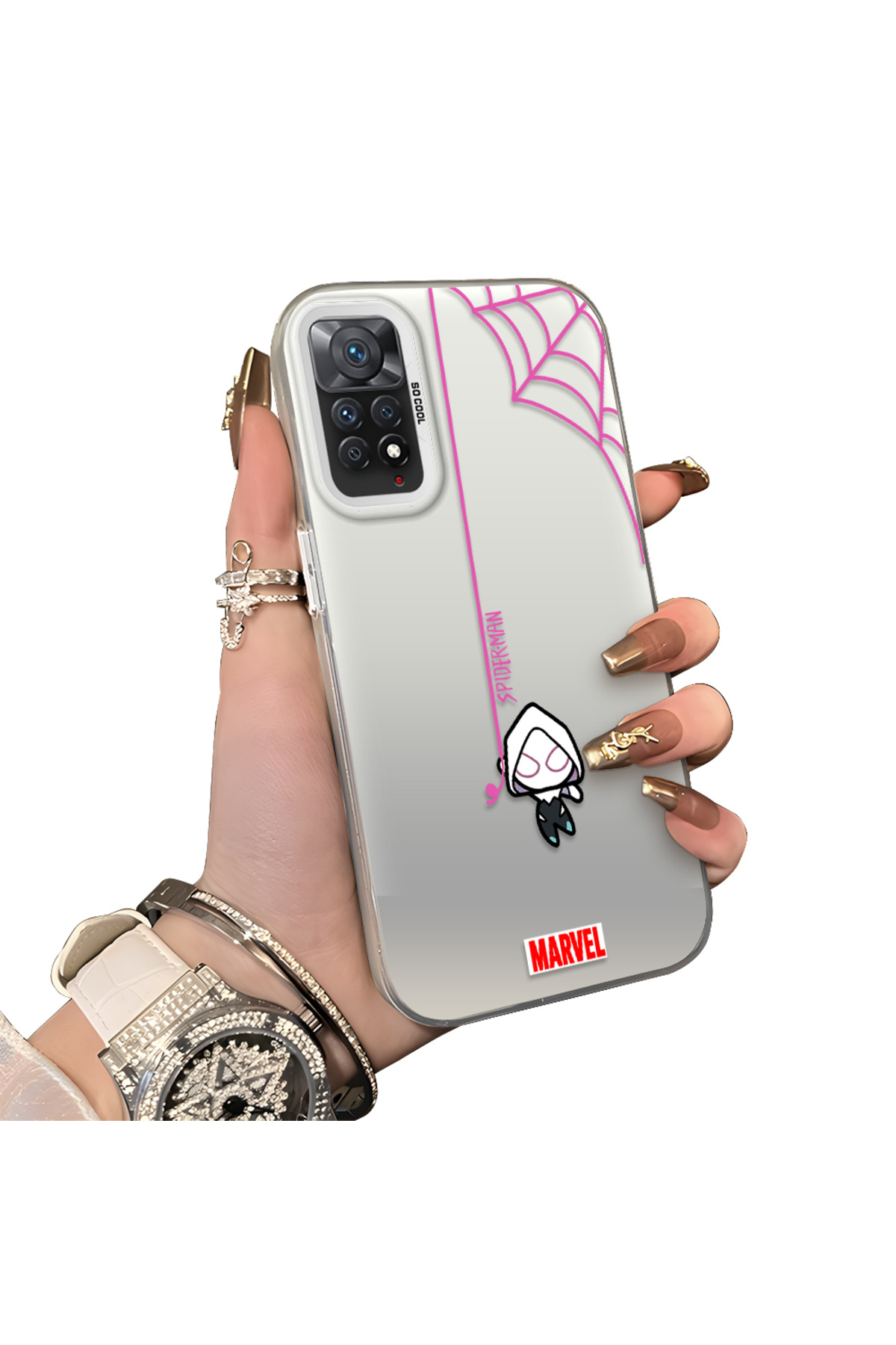 Xiaomi Redmi Note 11 Pro 5G Compatible Silicone Edge Hard Rear Anti Fall Case Spiderman