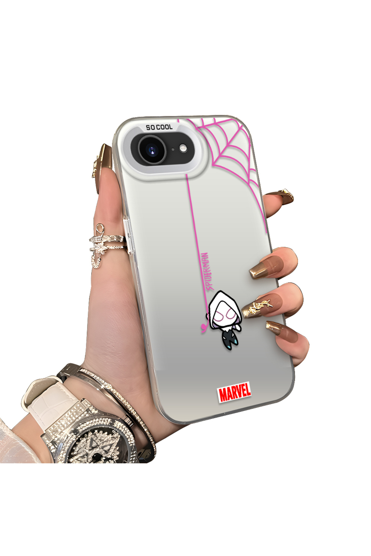 hard Acrylic Back Silicone Edge Lens Protection Case Compatible with iPhone 16e/17e