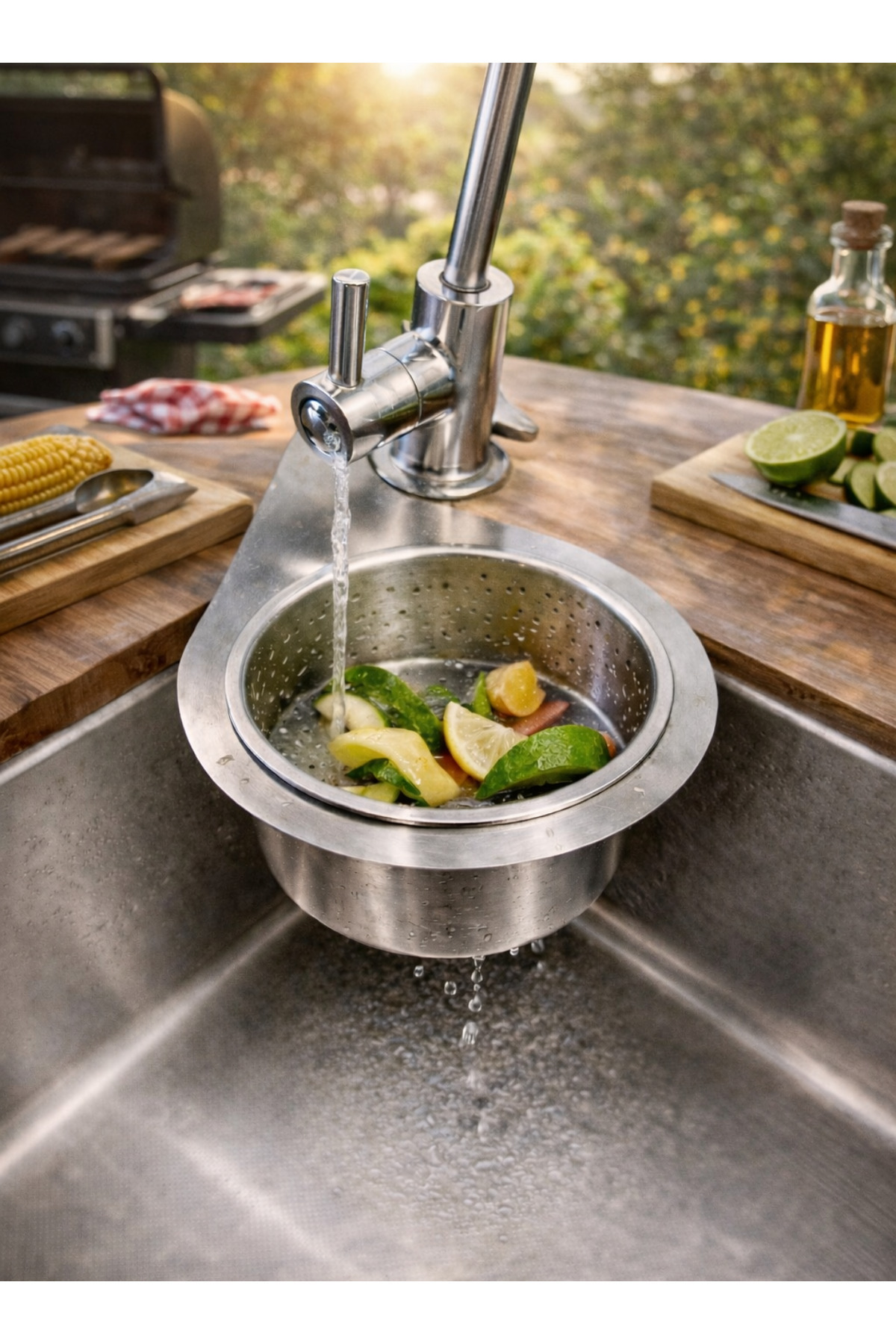 Paslanmaz Çelik Kuğu Tasarımlı Mutfak Lavabo Süzgeci